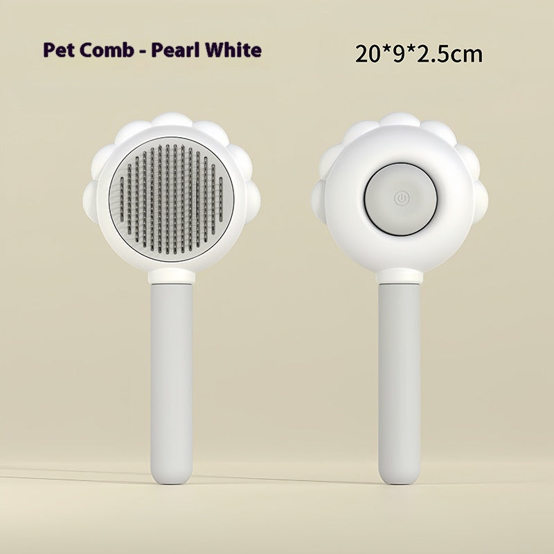 Peigne à brosse autonettoyant 2 en 1 pour chien avec spray pour toilettage d'animaux de compagnie