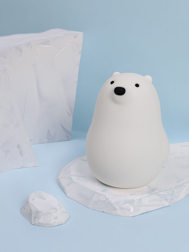 Little White Bear Pat Light Silicona Luz suave Luz de sueño Luz nocturna