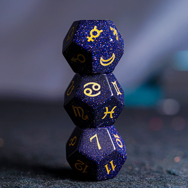 Blue Sand Star Dice Set Of 3