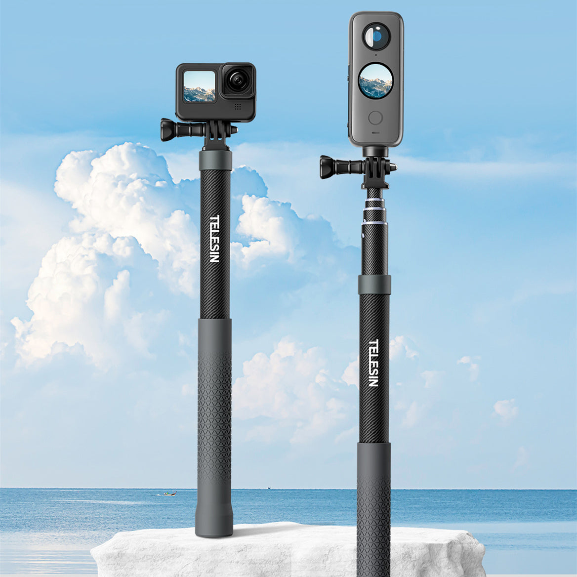 Fit GoPro12 M Palo Selfie de Fibra de Carbono Insta360 Accesorios de Varilla de extensión de cámara panorámica