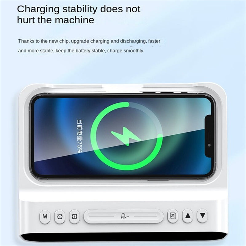 15W Three-in-one Wireless Charger Temperature Tester Multi Alarm Clock Fast Charging Mobile Phone Usb Charger Charging Station