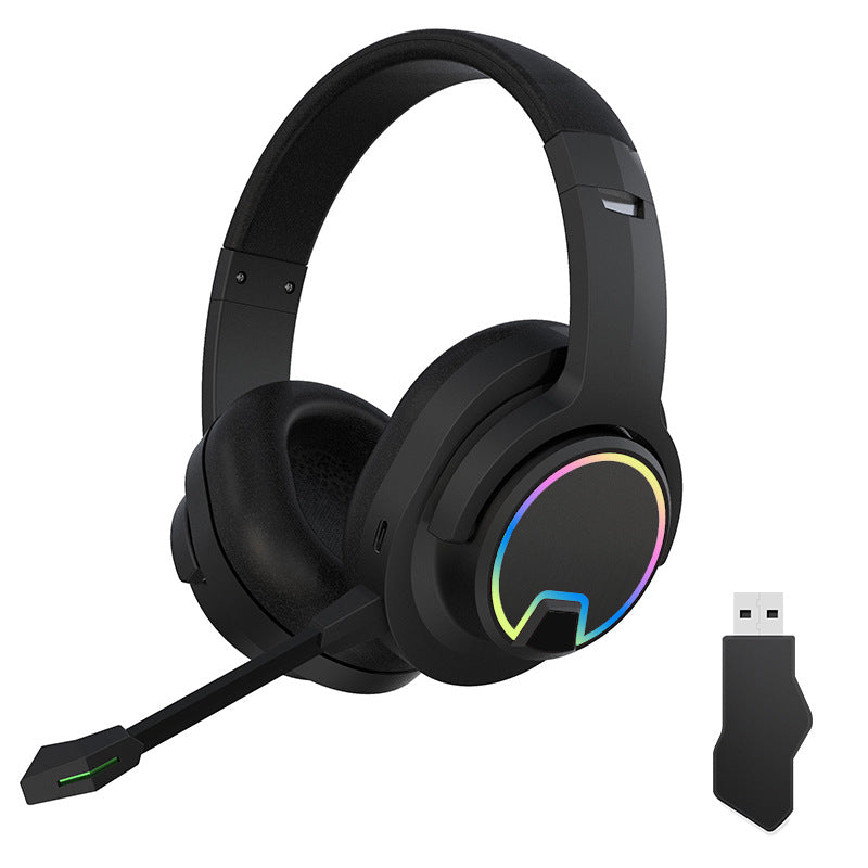 Casque de jeu à réduction de bruit, casque d'écoute sans fil Bluetooth lumineux