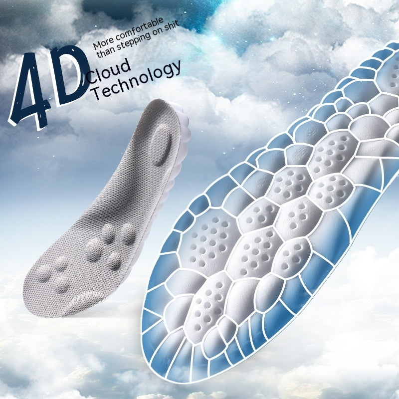 Absorción de choque elástica alta de la plantilla del empeine del masaje de la PU de la tecnología de la nube 4D