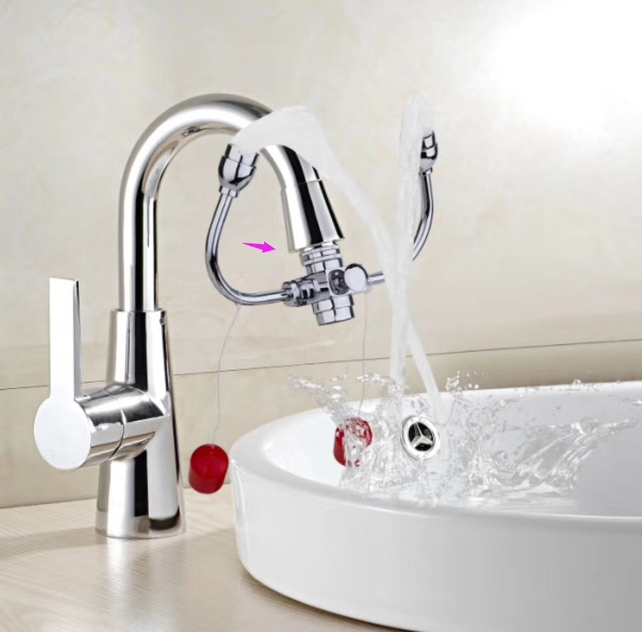 Connected Faucet Eyewash Basin Faucets Wall Mounted Eye Wash Station Emergency Sink Attachment Mount Flush Shower Double Mouth