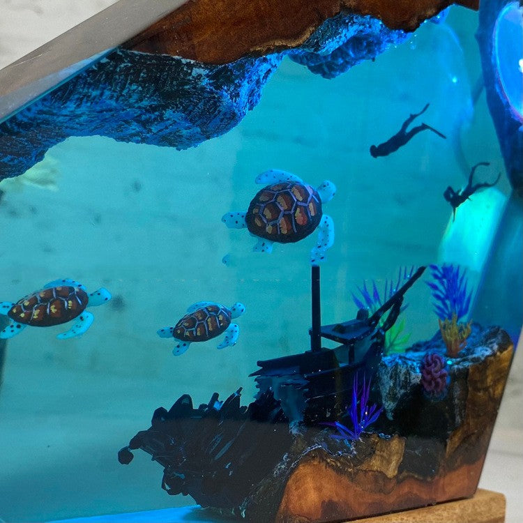 Shipwreck Turtle Ocean Small Night Lamp