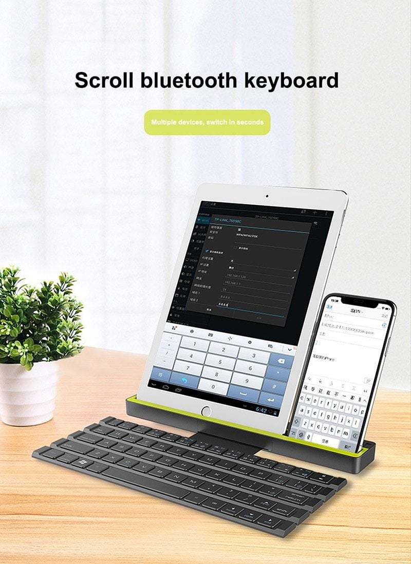 Teclado Bluetooth plegable con rollo flexible