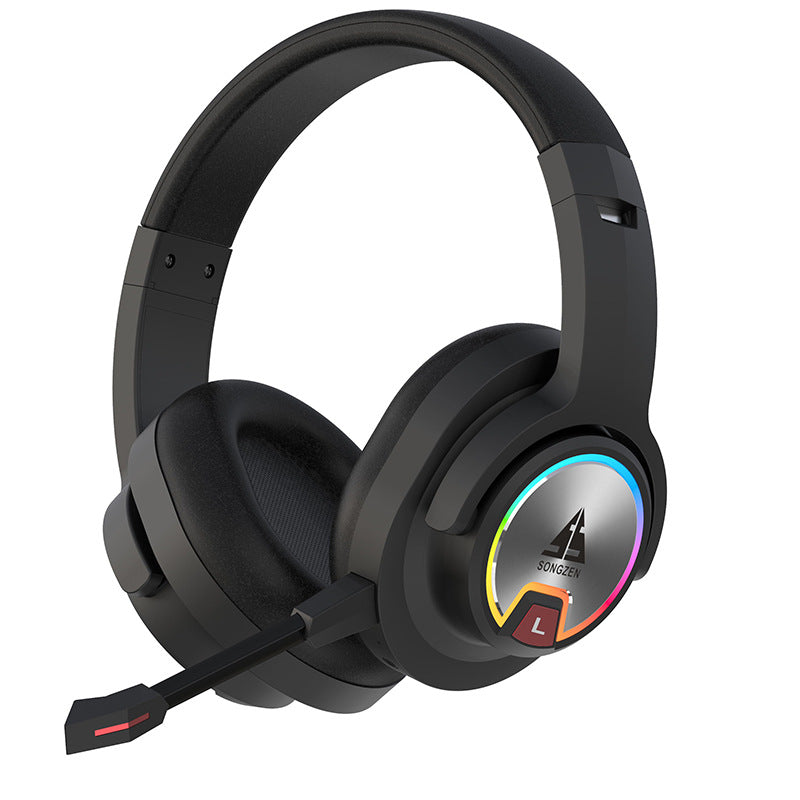 Casque de jeu à réduction de bruit, casque d'écoute sans fil Bluetooth lumineux