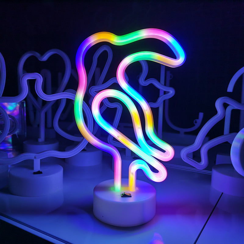 LED Parrot Neon With Base Desktop Ambience Light