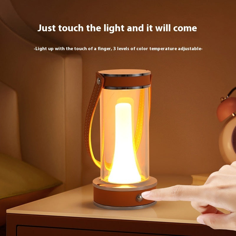 Creative Rechargeable Atmosphere Camping Leather Portable Table Lamp