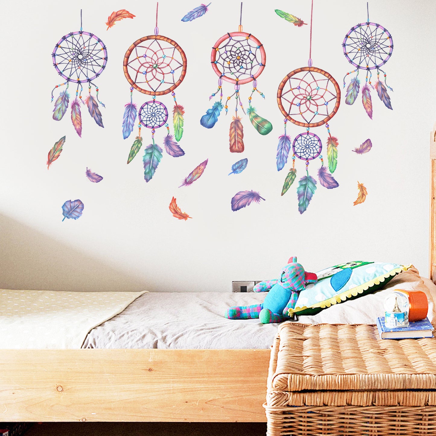 Wall Stickers Wind Chimes Feather Romantic And Cozy Bedroom Decorative Stickers