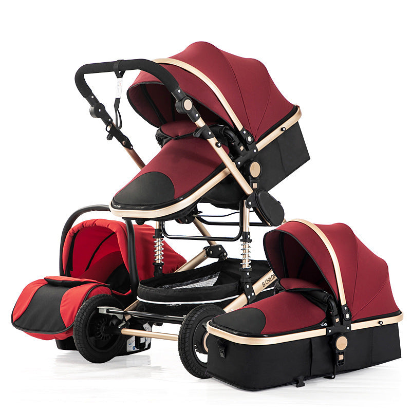 Poussette de voyage de bonne qualité pour bébé, luxe 3 en un