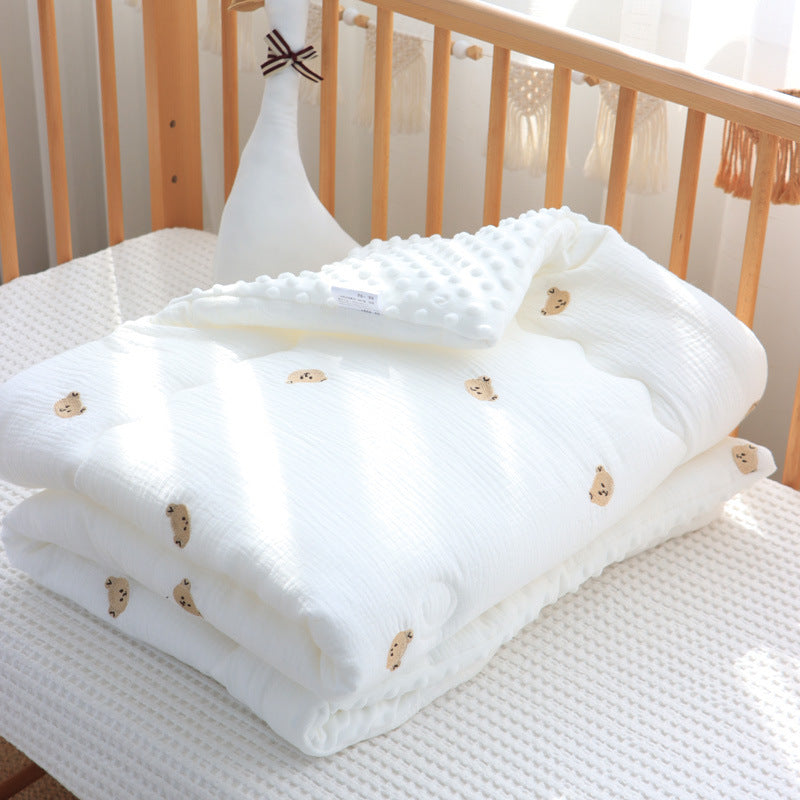 Couette en gaze et duvet de haricots froissés en pur coton pour enfants