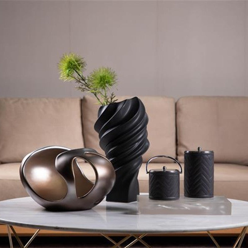 Vase en céramique pour la maison à texture Cyclone