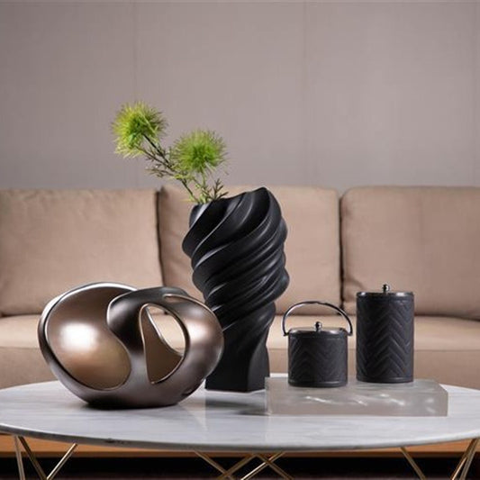 Vase en céramique pour la maison à texture Cyclone