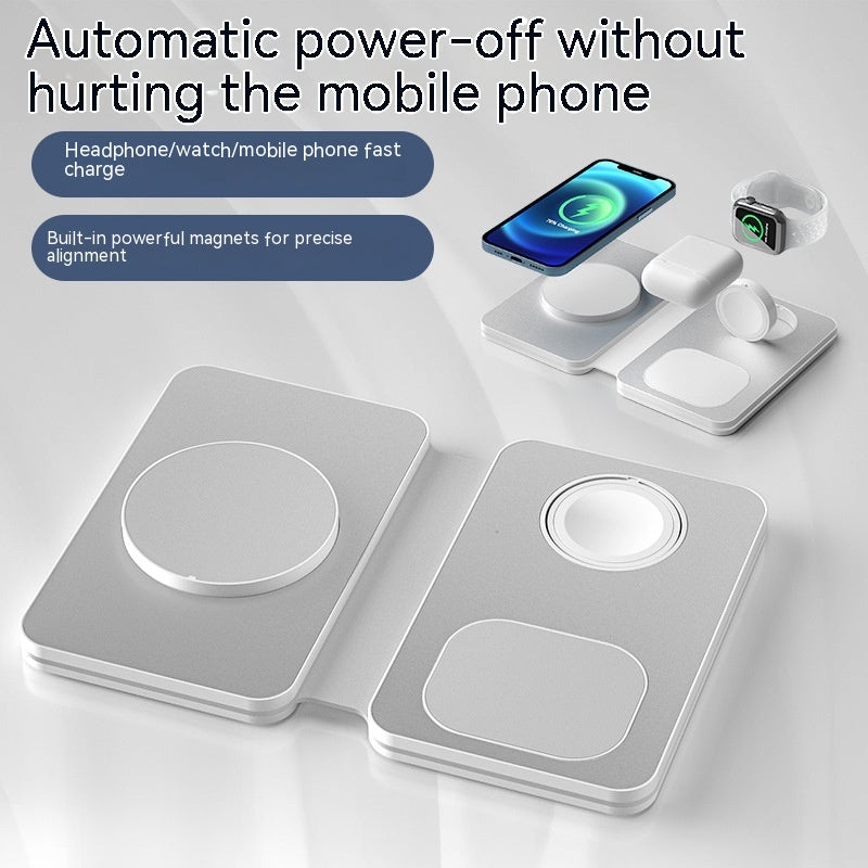 Aluminum Alloy Folding Wireless Charger Three-in-one