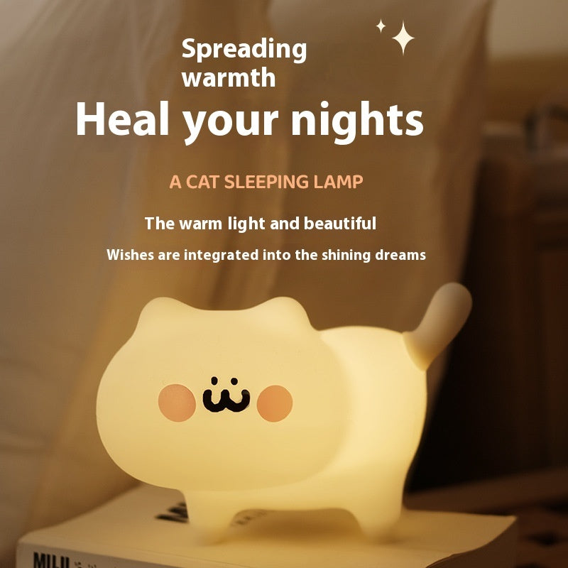 Veilleuse en forme de chat, décoration de chambre à coucher, lampe de chevet