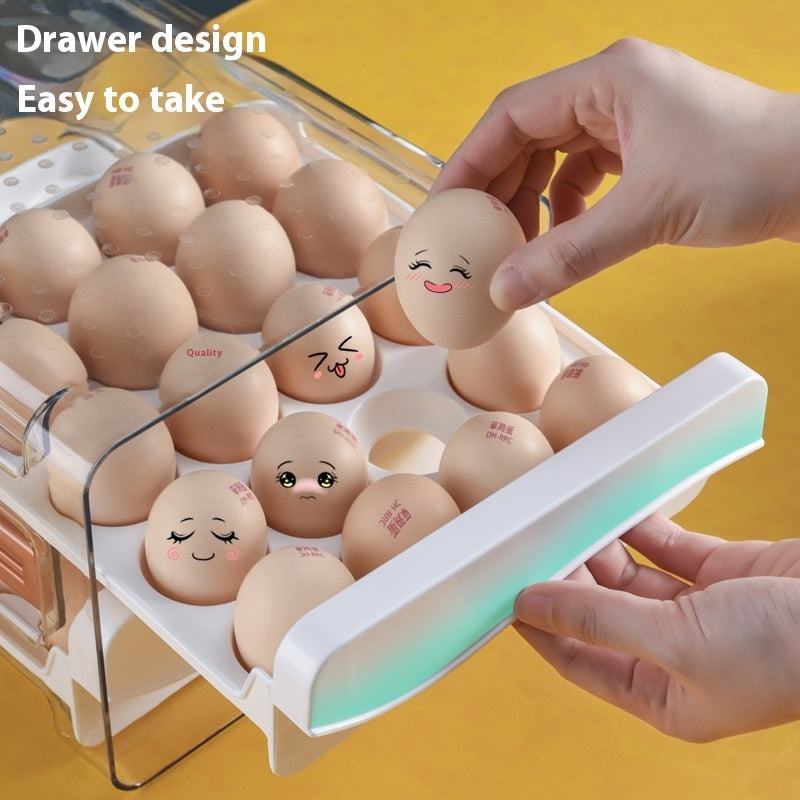 With Scale Egg Storage Box Kitchen Refrigerator Drawer Storage Box