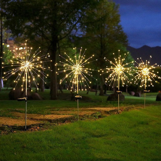 Feu d'artifice solaire lampe au sol jardin extérieur cour vacances