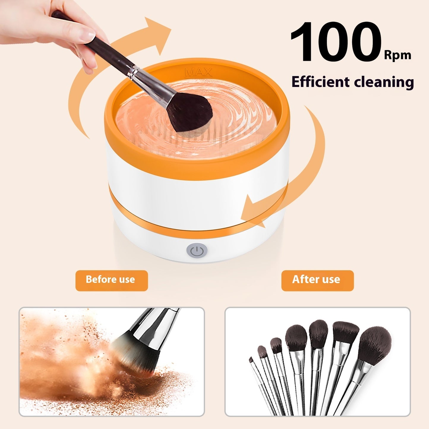 Pinceau de maquillage, dispositif de nettoyage automatique, outils de beauté