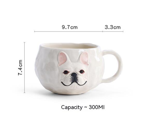 Taza de café Bulldog Francés hecha a mano Diseño original