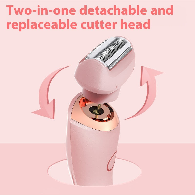 2 In 1 Hair Removal Epilator USB Rechargeable Trimmer Women Body Razor Face Leg Armpit Bikini Hand Pubic Shaver Hair Remover