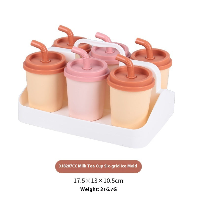 Milky Tea Cup Four Grid Ice Tray Ice-cream Mould