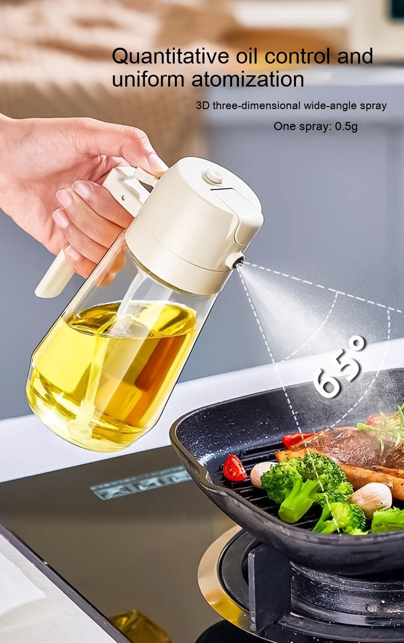 Two-in-one Glass Oiler Automatic Pressing Large Capacity Spray Oil Dispensing Bottle