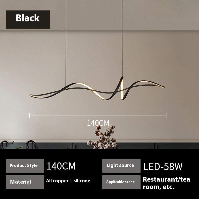 All Copper Minimalist Living Room Chandelier Modern Light Luxury Creative Chandelier