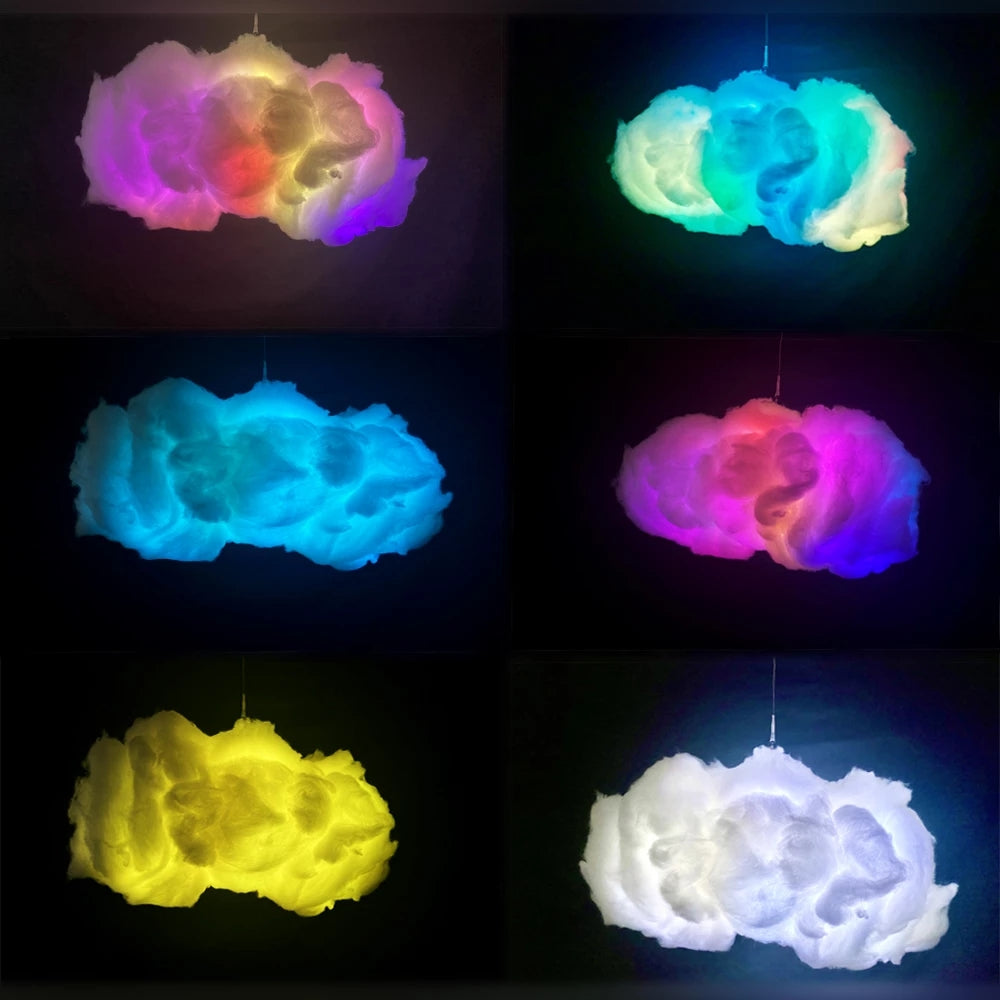 Luz de nube USB, Control por aplicación, sincronización de música, luz ambiental 3D RGBIC, simulación de rayos, nubes, luz para dormitorio y habitación