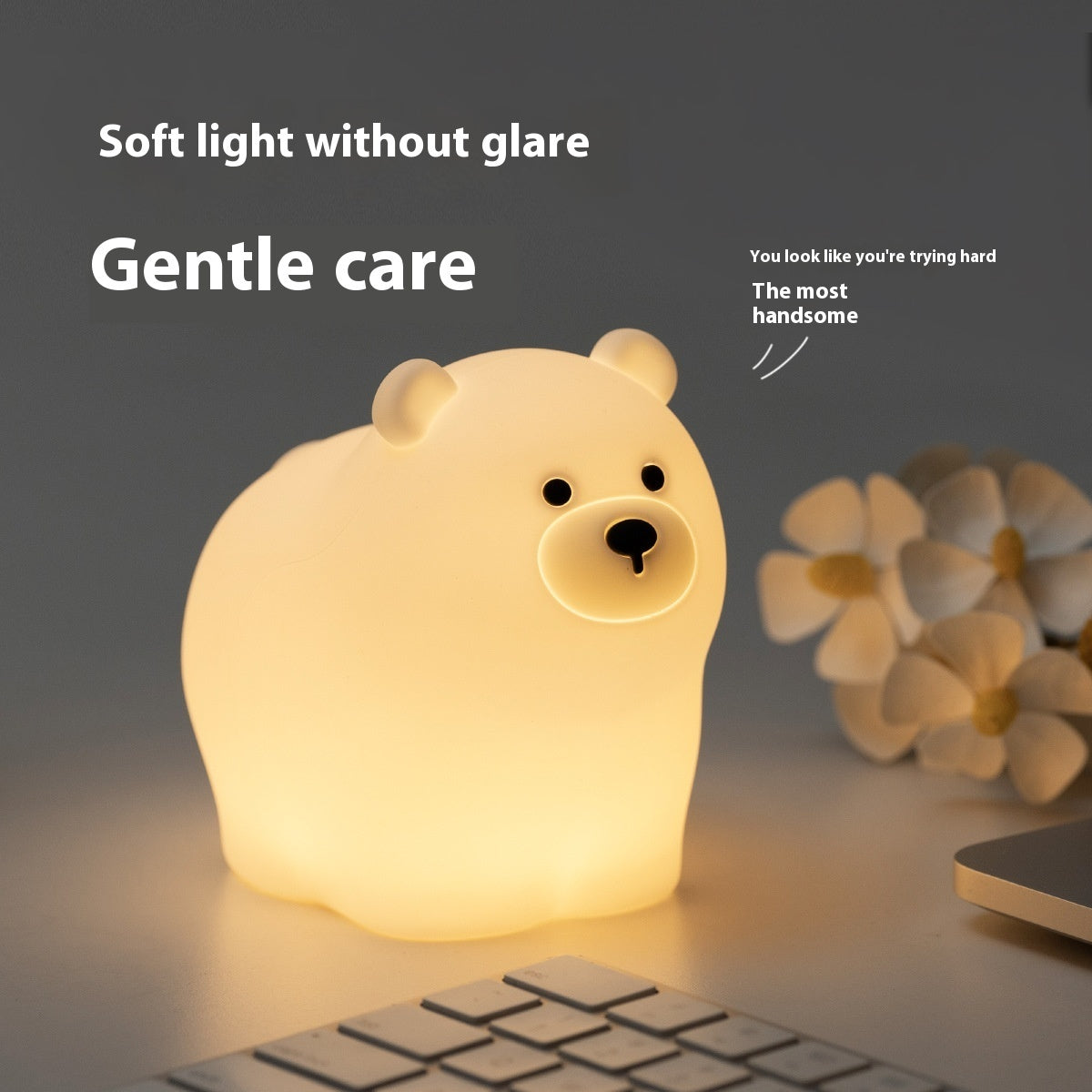 Polar Bear Night Light Silicone Creative Eye Protection Sleep Lamp