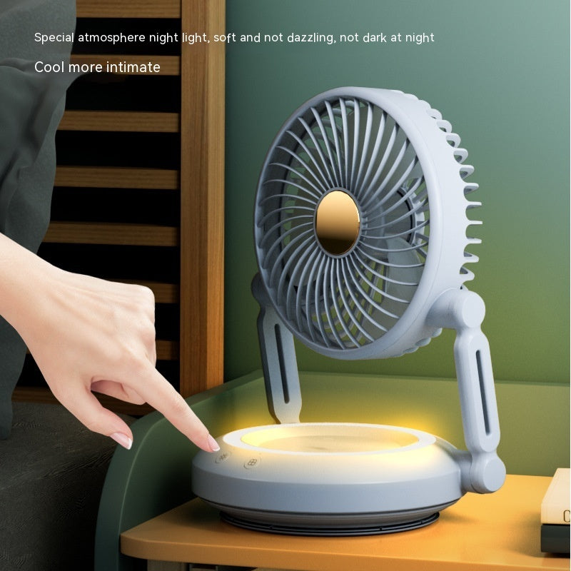 Ventilador de escritorio para acampar, oficina, plegable telescópico