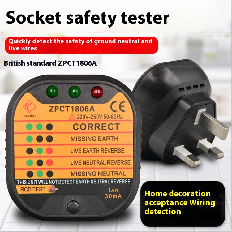 Leakage Plug Polarity Detection Ground Line Current Detection Electroscope Socket Tester