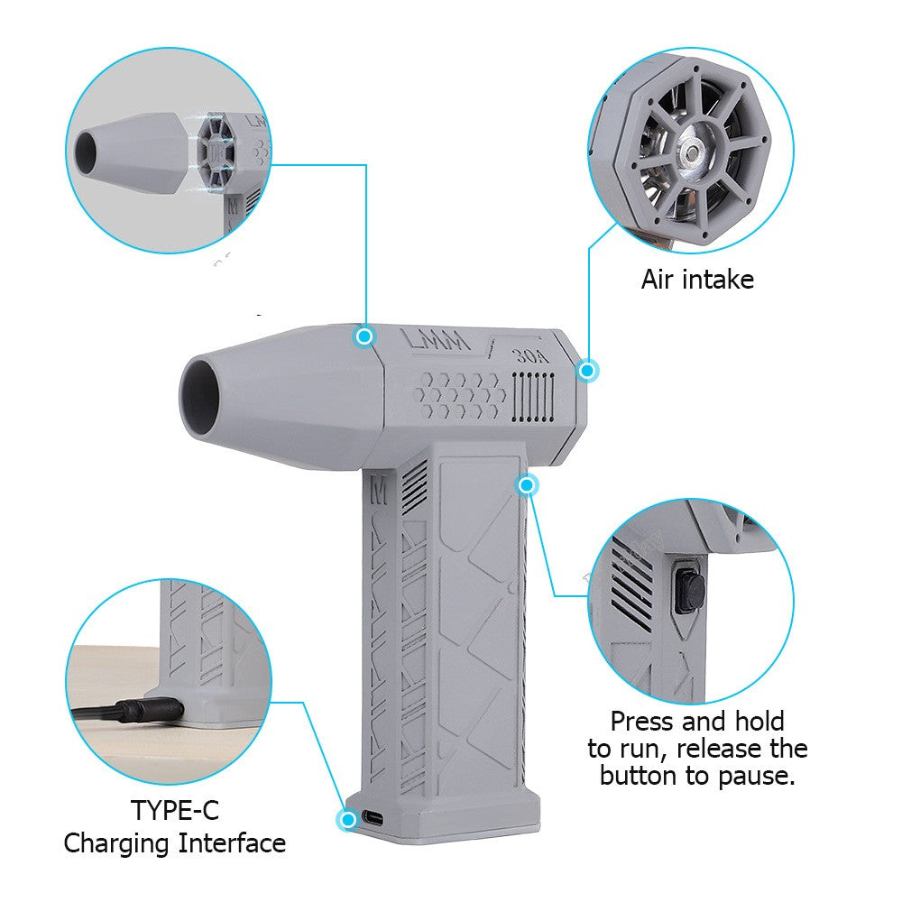 Pistola de soplado de polvo con ventilador violento Mini Turbo