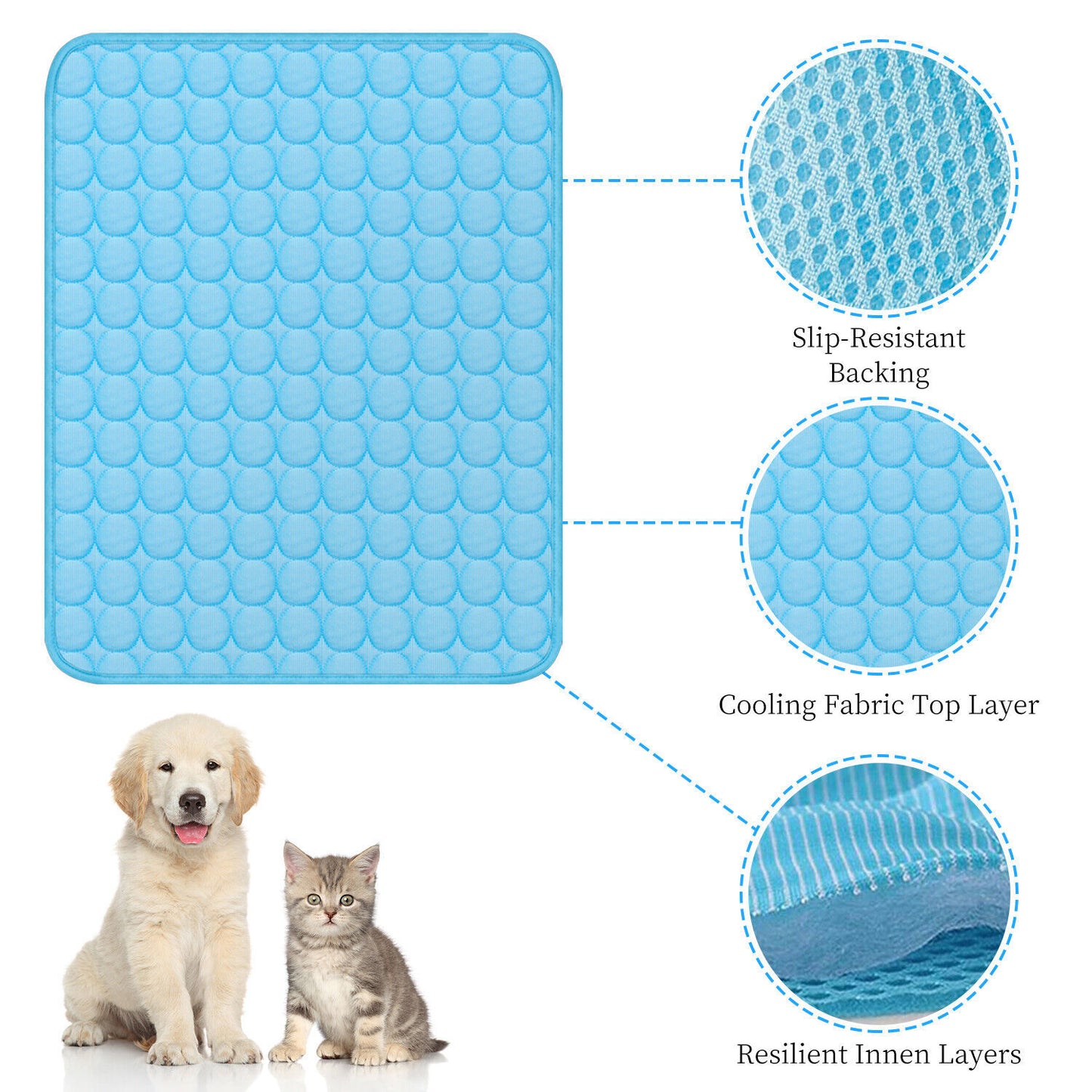 Tapis rafraîchissant pour animaux de compagnie, coussin pour chien, chat, chiot, couverture pour l'été, lit de couchage pour chien, tapis rafraîchissant pour animaux de compagnie