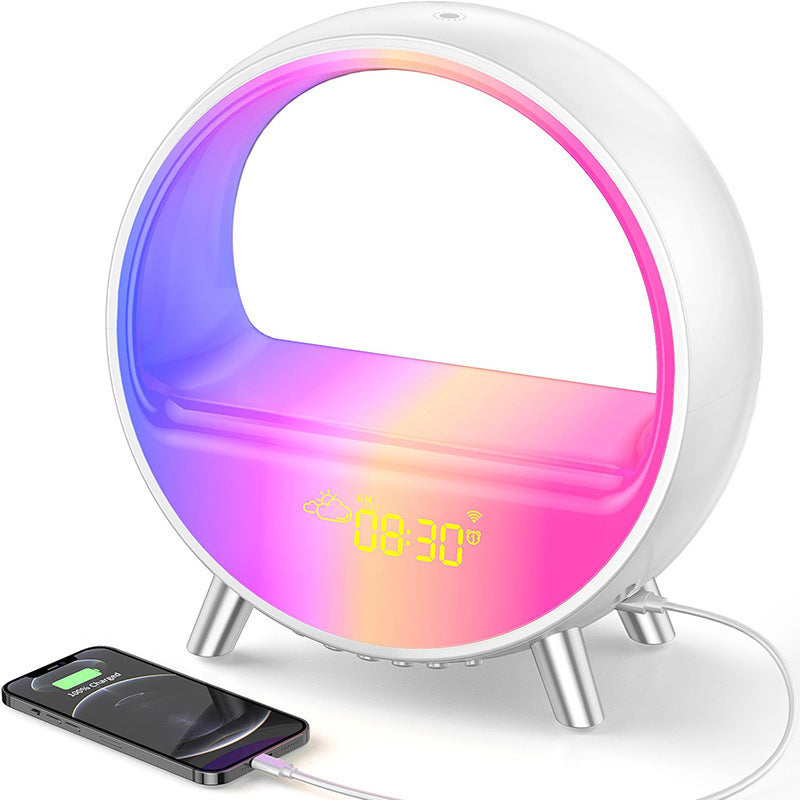 Lampe d'ambiance haut-parleur Bluetooth réveil intelligent veilleuse WiFi réveil lumière lever du soleil lampe de coucher du soleil