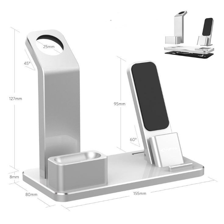 Venta caliente del Amazonas para la mesa de carga del soporte del teléfono del metal del soporte de las auriculares tres en uno del reloj