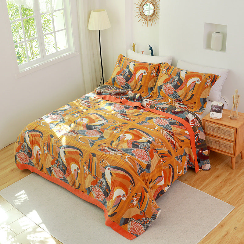 Multi Functional Cotton Gauze Bed Three Piece Set