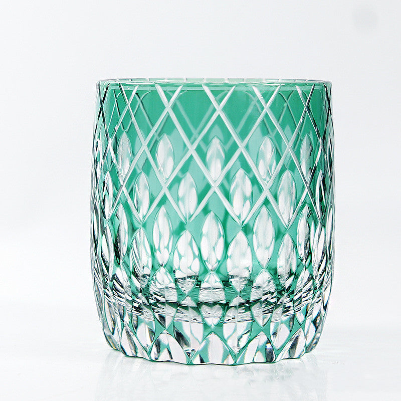 Taza de cristal tallada a mano de moda