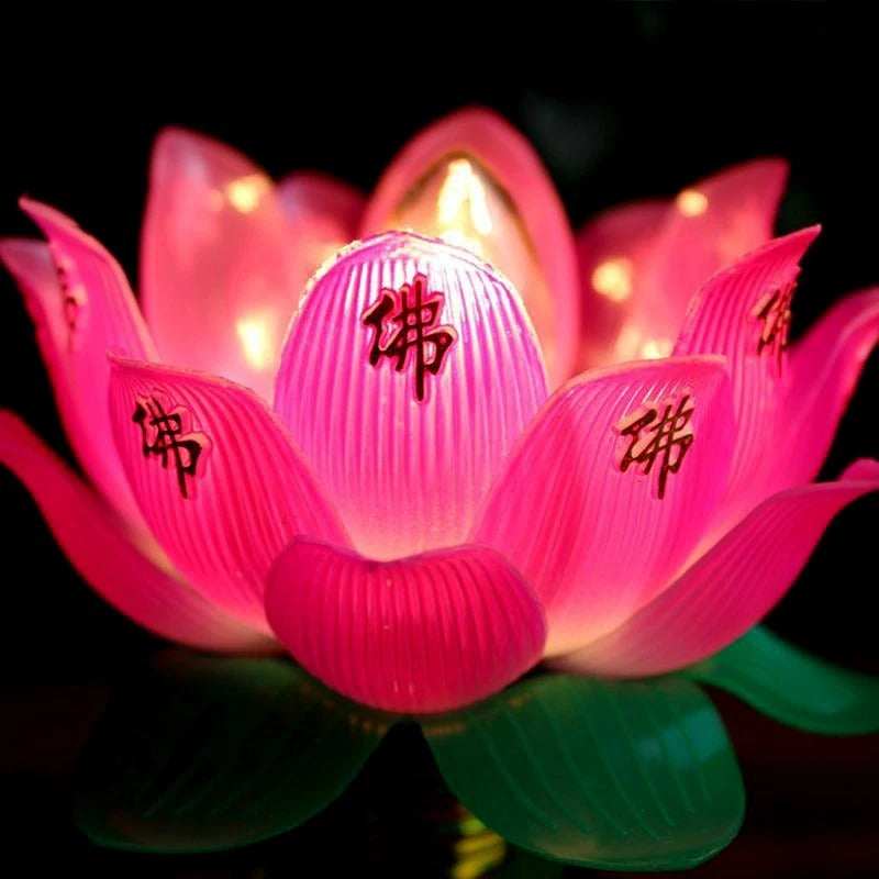 LED Lotus Buddhist Lamp Buddhism Faith Suppy Buddhism Prayer Lights