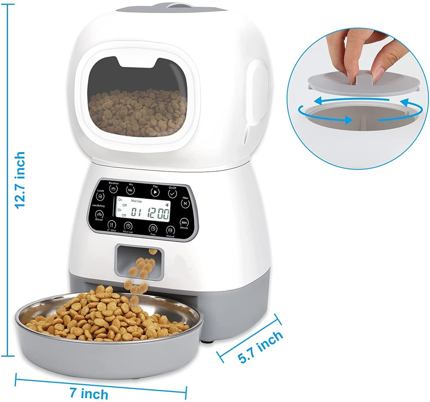 Alimentador automático para mascotas Alimentación manual de punto fijo