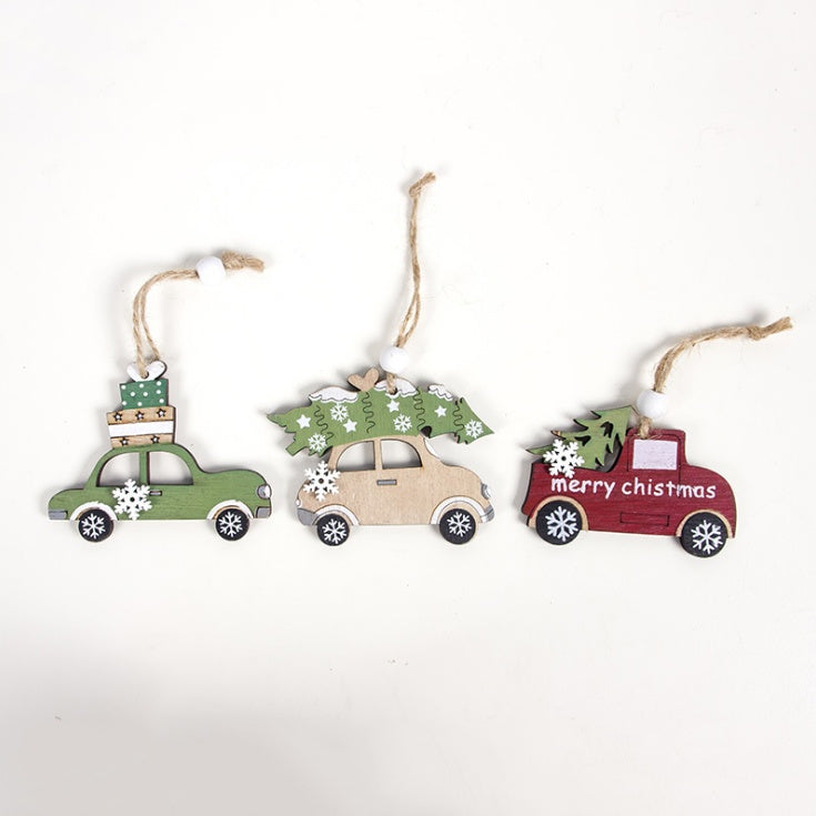 Pendentif créatif en bois pour décoration d'arbre de Noël