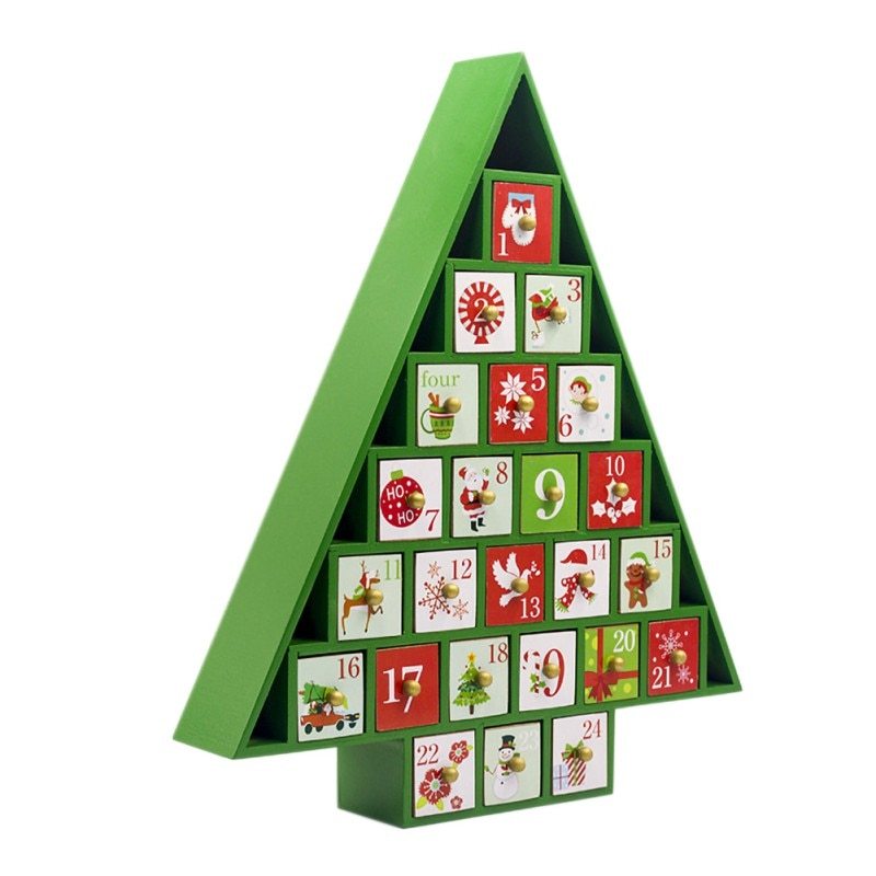 Calendrier de Noël en bois avec décoration 