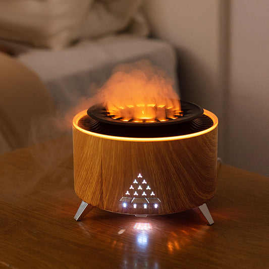 Diffuseur d'humidificateur de volcan télécommandé, vente en gros, diffuseur de flamme de feu avec lumières, nouvel arrivage