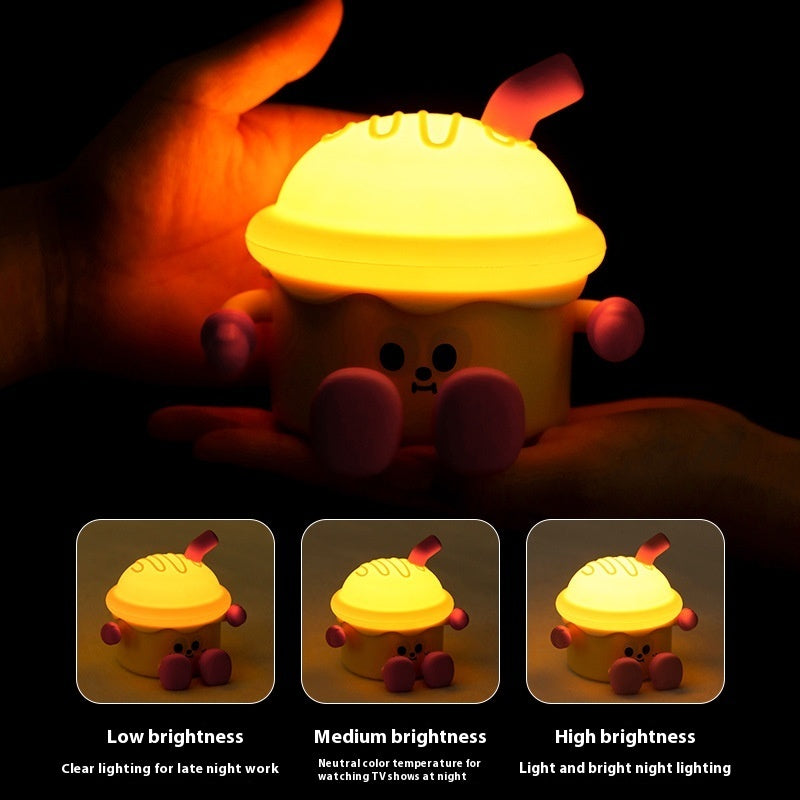 Ice Cream Night Light Usb Charging Three-speed Dimming Bedside Lamp