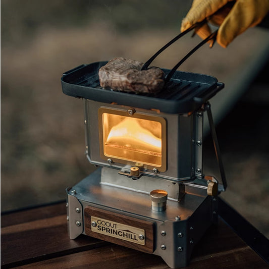 Lampe en verre de Camping, Mini poêle pour faire bouillir le thé