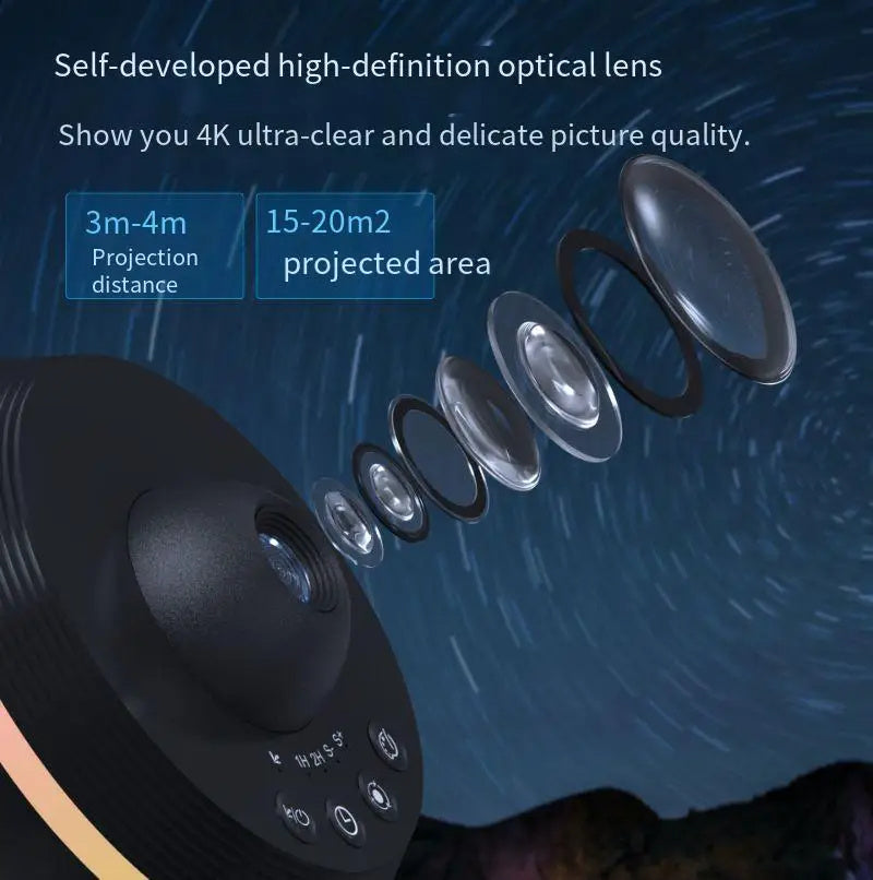 Lámpara de proyector de galaxia Ultra clara 13 en 1, meteorito dinámico, bola espacial giratoria, proyector de planetario, luces para regalo de niños