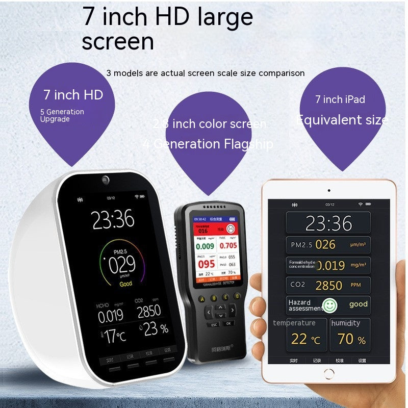 Detector de formaldehído hogar PM25 monitoreo de calidad del aire profesional interior