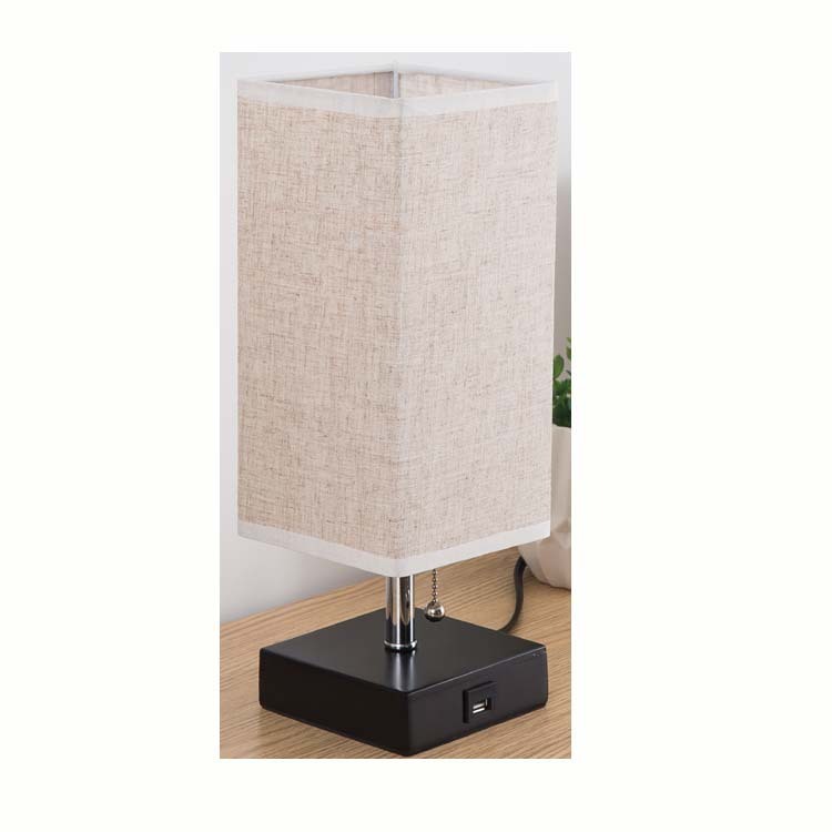 Table lamp linen square table lamp study bedside table lamp