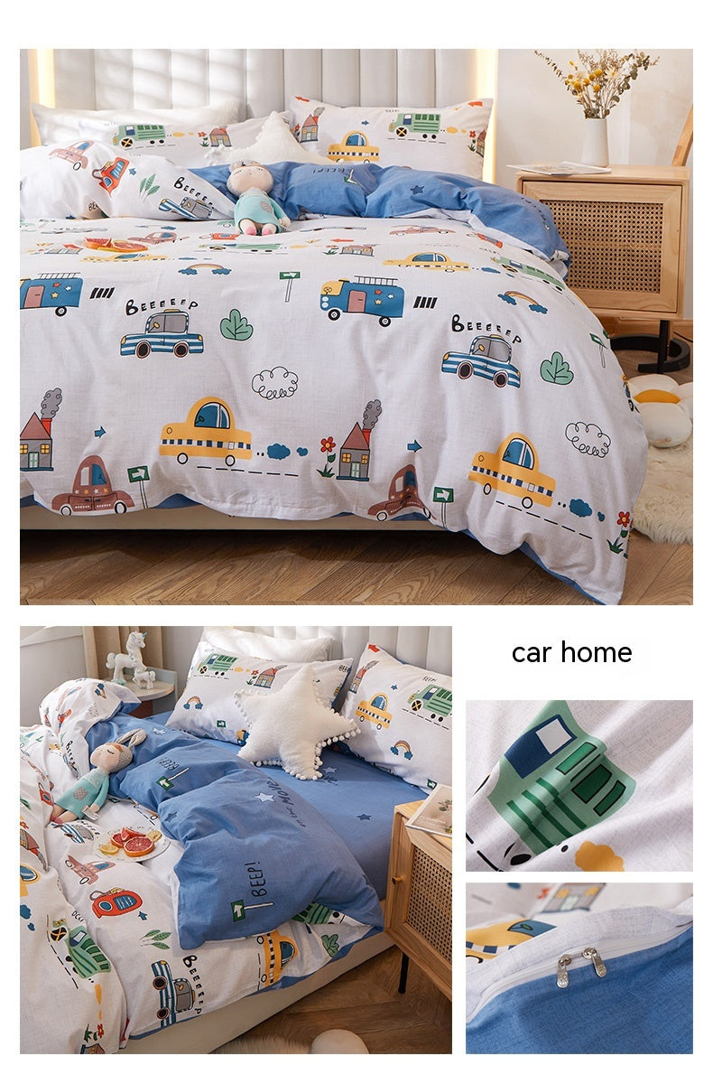 Korean Style Pure Cotton Bedding Set Of Four Pieces