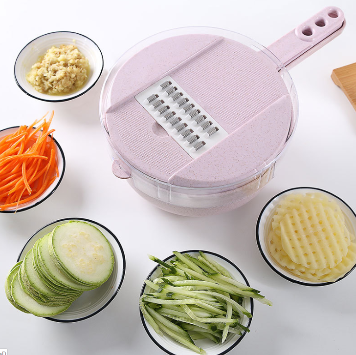 Mandoline trancheuse à légumes 8 en 1, éplucheur de pommes de terre, râpe à carottes et à oignons avec passoire, coupe-légumes, accessoires de cuisine